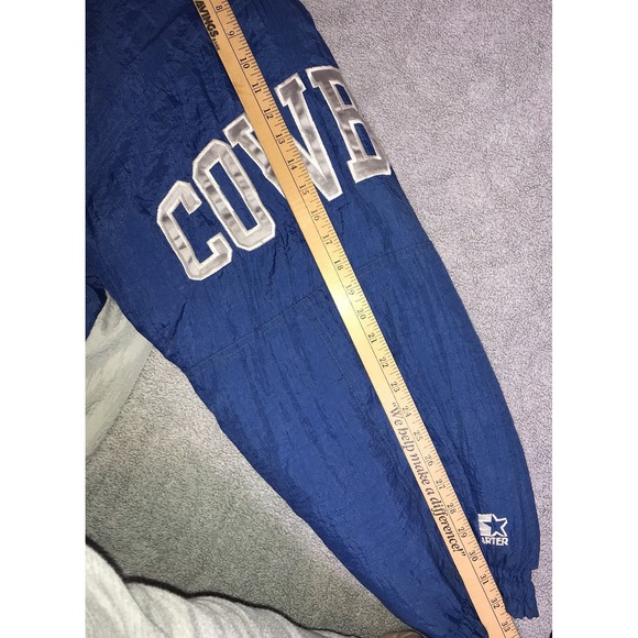 Vintage 90s NFL Dallas Cowboys Starter Zip Up Hooded Jacket Coat Size Large - Picture 16 of 16
